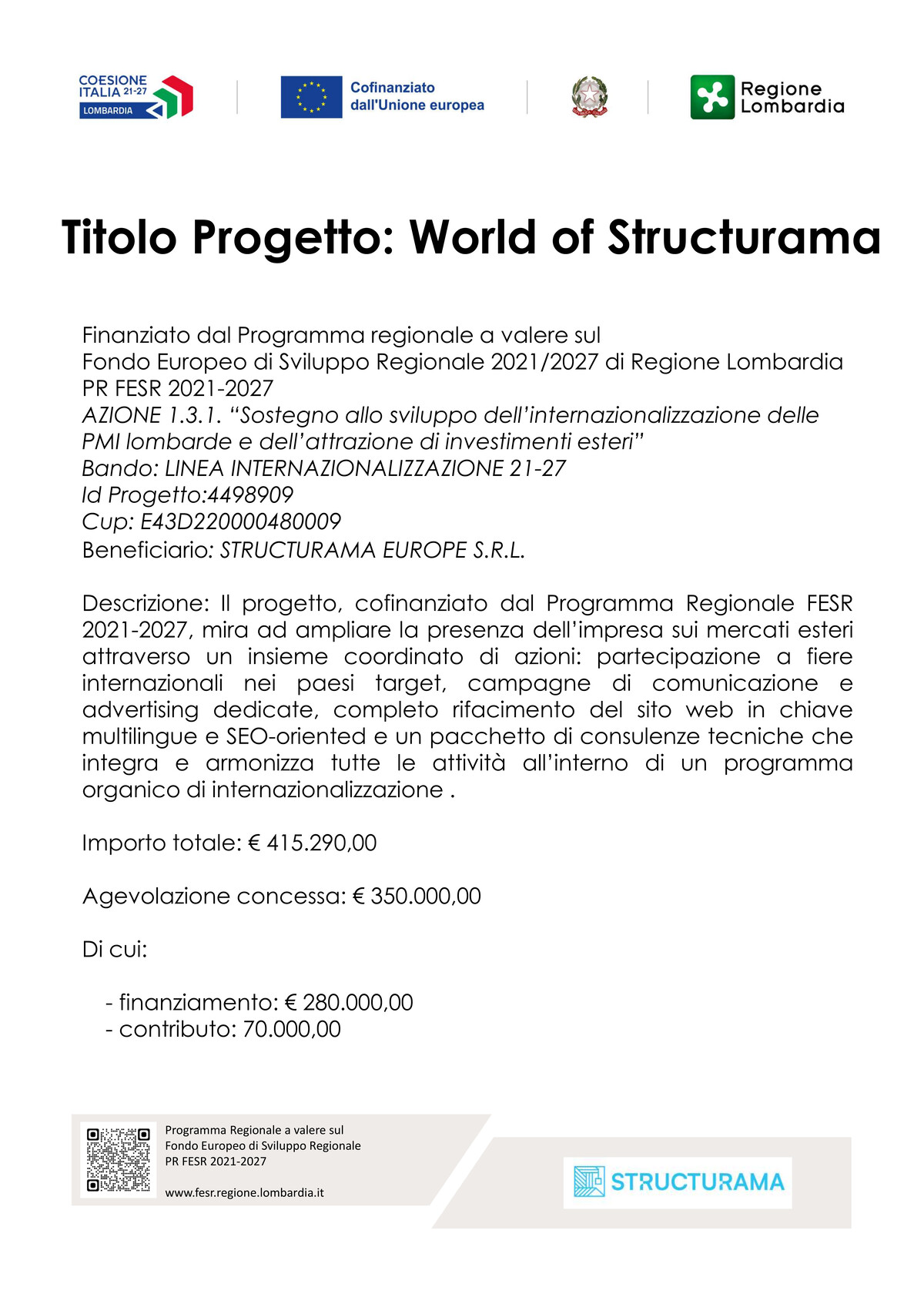 Titolo Progetto: World of Structurama